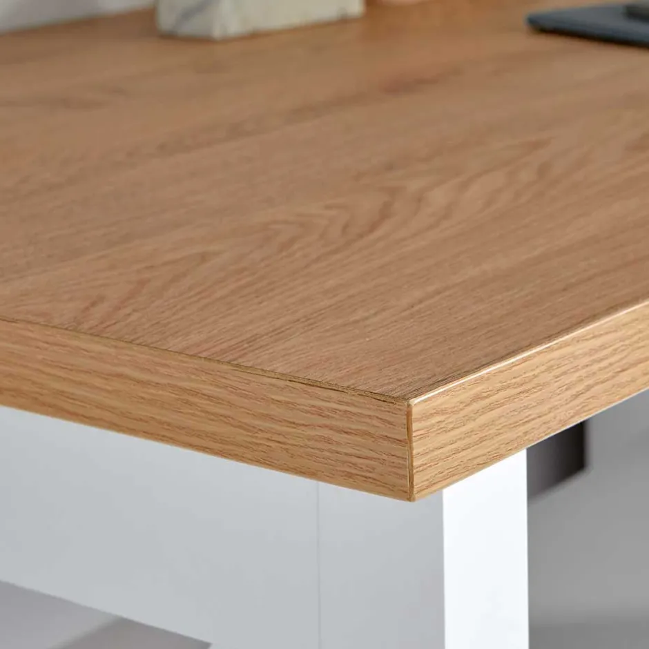 Wohnen Country Style Schreibtisch mit Seitenregal - Ristina