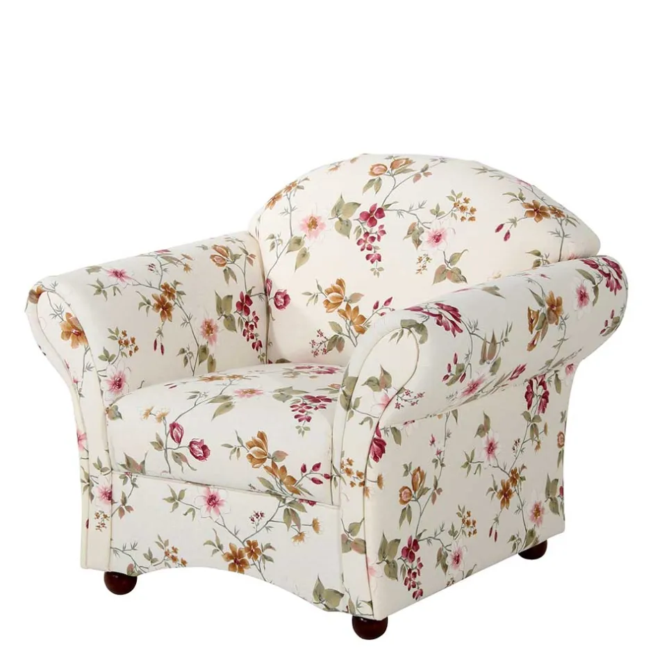 Wohnen Country Style Sessel mit Blumen Muster - Cosima