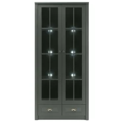 Country Vitrinenschrank in Dunkelgrün - Niestov^Wohnen Sale