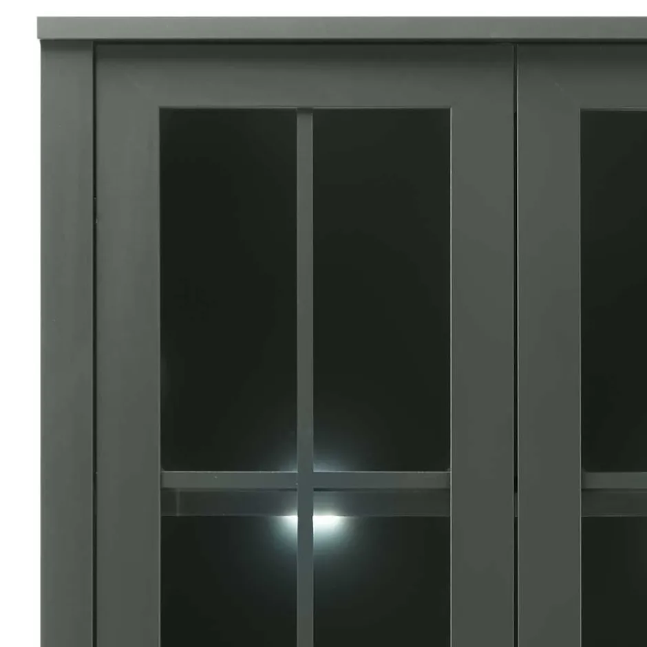 Country Vitrinenschrank in Dunkelgrün - Niestov^Wohnen Sale