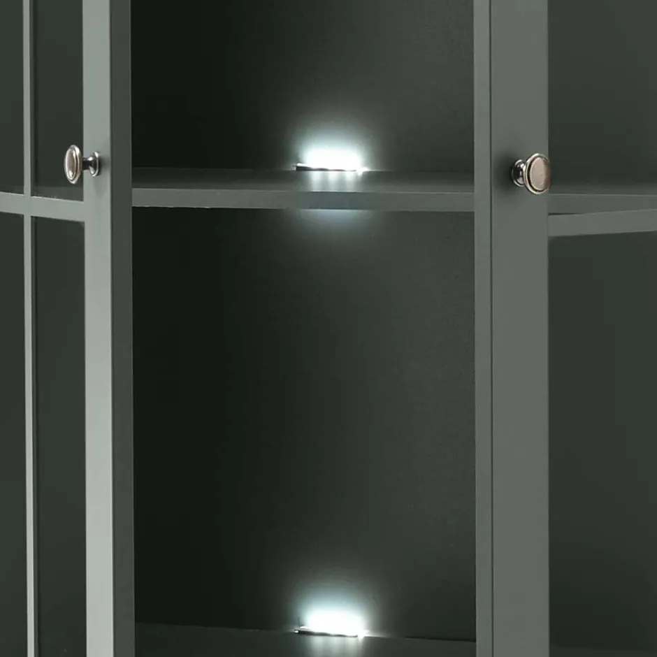 Country Vitrinenschrank in Dunkelgrün - Niestov^Wohnen Sale