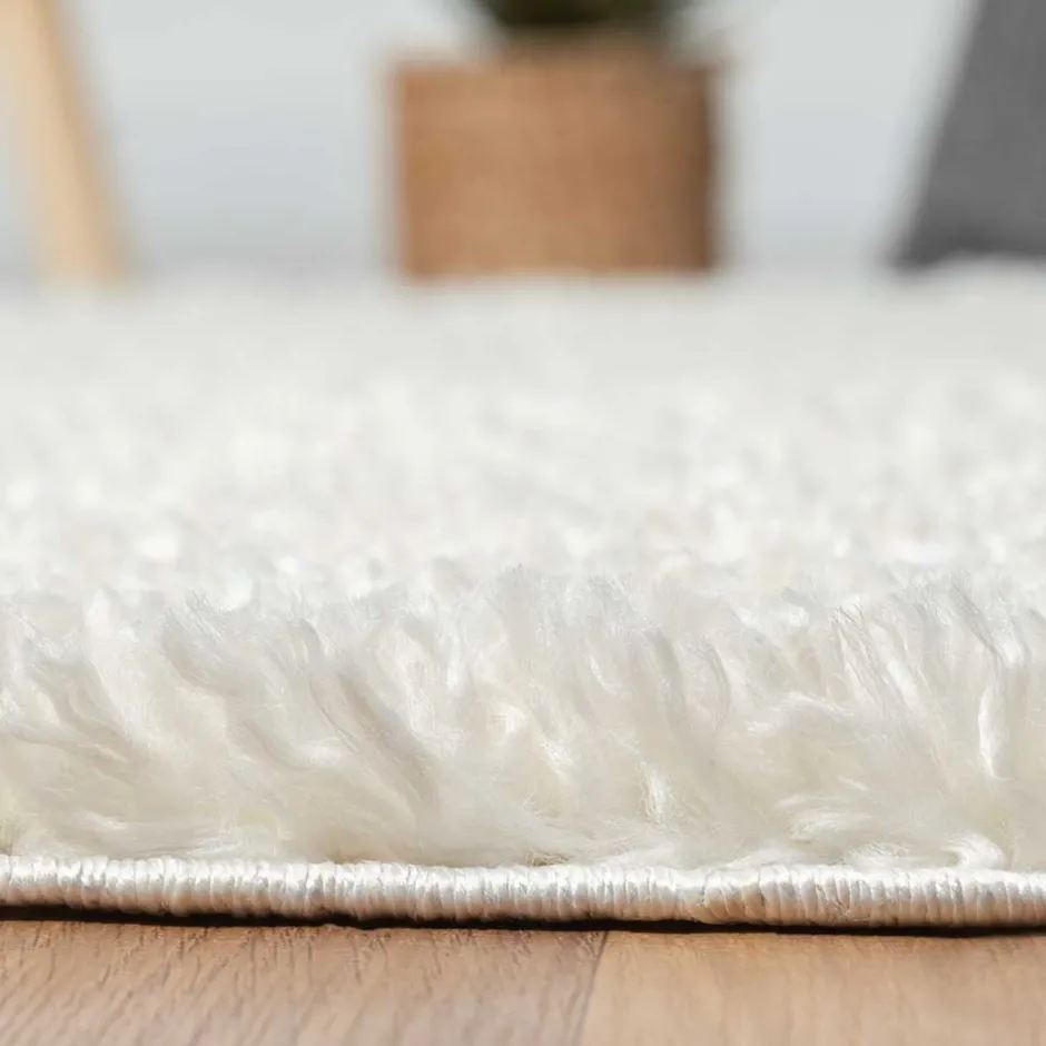 Cremefarbener Teppich mit hohem Flor - Vacance^Wohnen