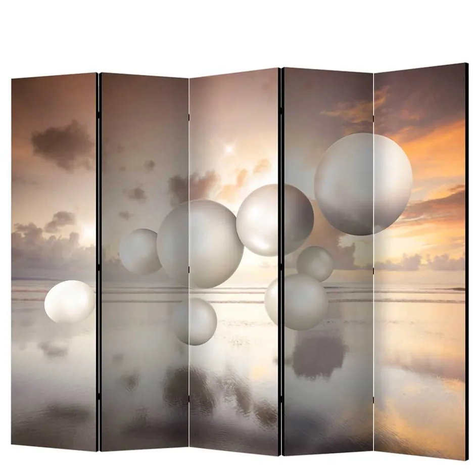 Wohnen 3D Druck Paravent mit Kugeln & Himmel - Igorian