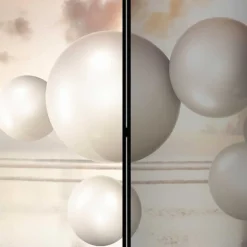 Wohnen 3D Druck Paravent mit Kugeln & Himmel - Igorian