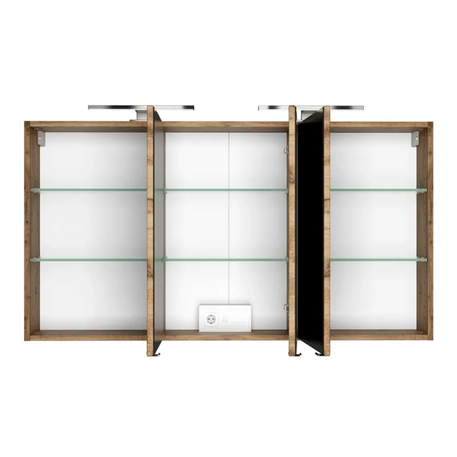 3D Spiegelschrank fürs Bad in Dekor Wildeiche - Athrin^Wohnen Sale