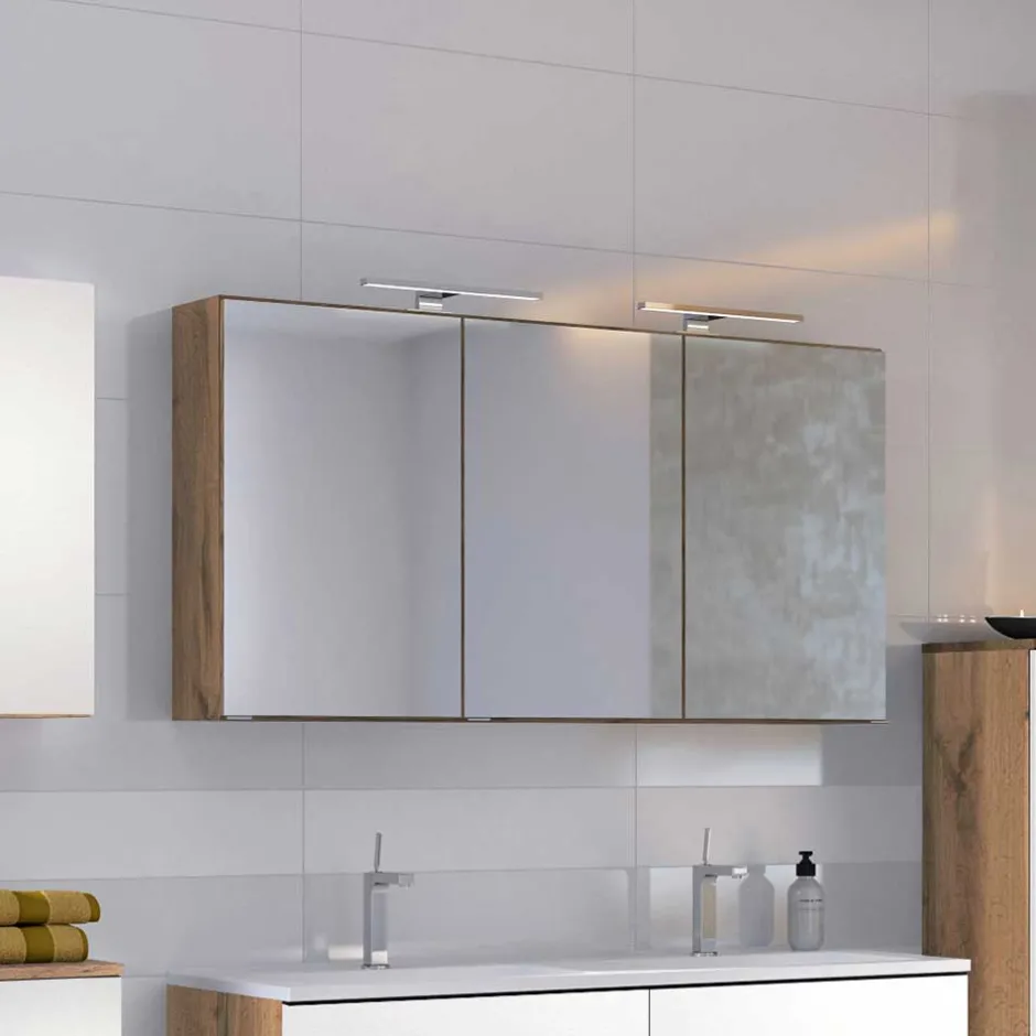 3D Spiegelschrank fürs Bad in Dekor Wildeiche - Athrin^Wohnen Sale