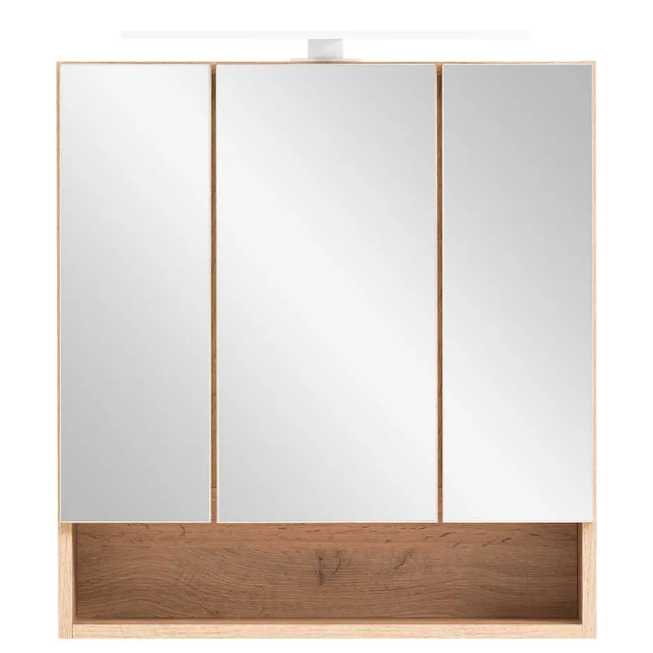 3D Spiegelschrank in Wildeiche Nachbildung - Tofias^Wohnen Outlet