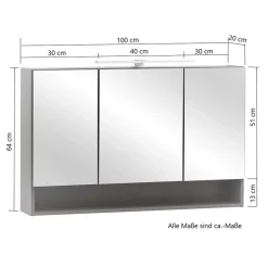 3D Spiegelschrank in Wildeiche Nachbildung - Tofias^Wohnen Outlet