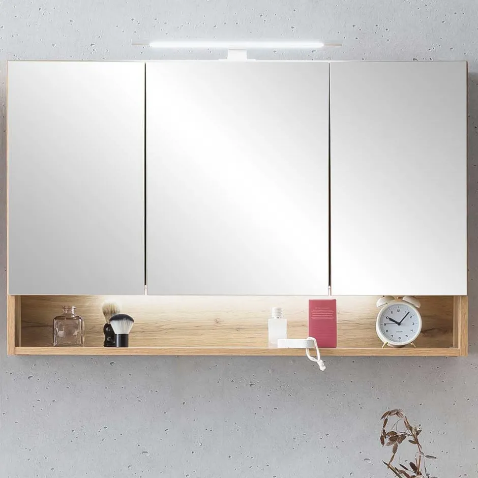 3D Spiegelschrank in Wildeiche Nachbildung - Tofias^Wohnen Outlet