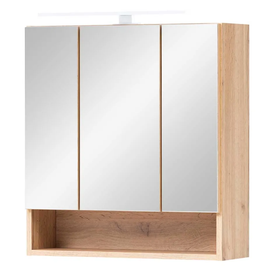 3D Spiegelschrank in Wildeiche Nachbildung - Tofias^Wohnen Outlet