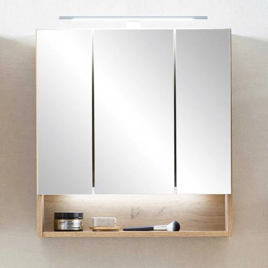 3D Spiegelschrank in Wildeiche Nachbildung - Tofias^Wohnen Outlet