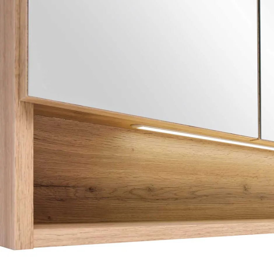 3D Spiegelschrank in Wildeiche Nachbildung - Tofias^Wohnen Outlet