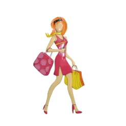 3D Wandbild aus Metall Varhida Frau beim Shoppen^Wohnen Outlet