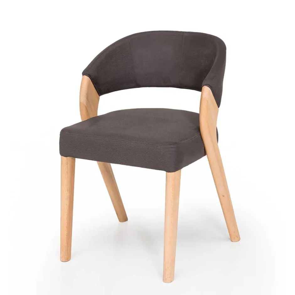 Wohnen Design Armlehnenstuhl in Dunkelbraun - Croatia