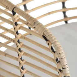 Wohnen Design Armlehnenstuhl in Rattan Natur und Schwarz - Adatto (2er Set)