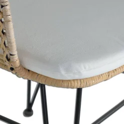 Wohnen Design Armlehnenstuhl in Rattan Natur und Schwarz - Adatto (2er Set)