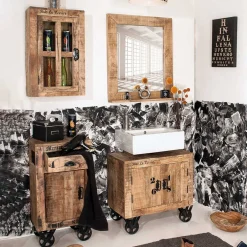 Design Badmöbel aus Massivholz - Indri (vierteilig)^Wohnen New