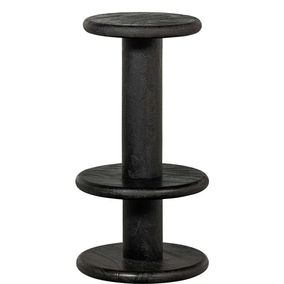 Design Barhocker aus schwarzem Massivholz - Vionna^Wohnen Outlet