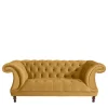 Design Barocksofa in Gelb Samtvelours - Alisho^Wohnen Hot