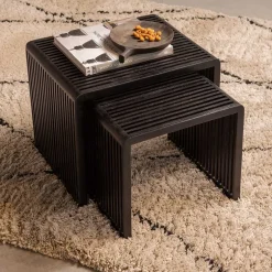 Design Beistelltisch Duo in Schwarz - Bagaci (zweiteilig)^Wohnen