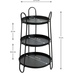 Wohnen Design Beistelltisch mit drei Böden - Asil