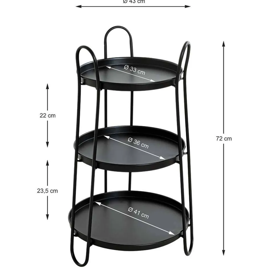 Wohnen Design Beistelltisch mit drei Böden - Asil