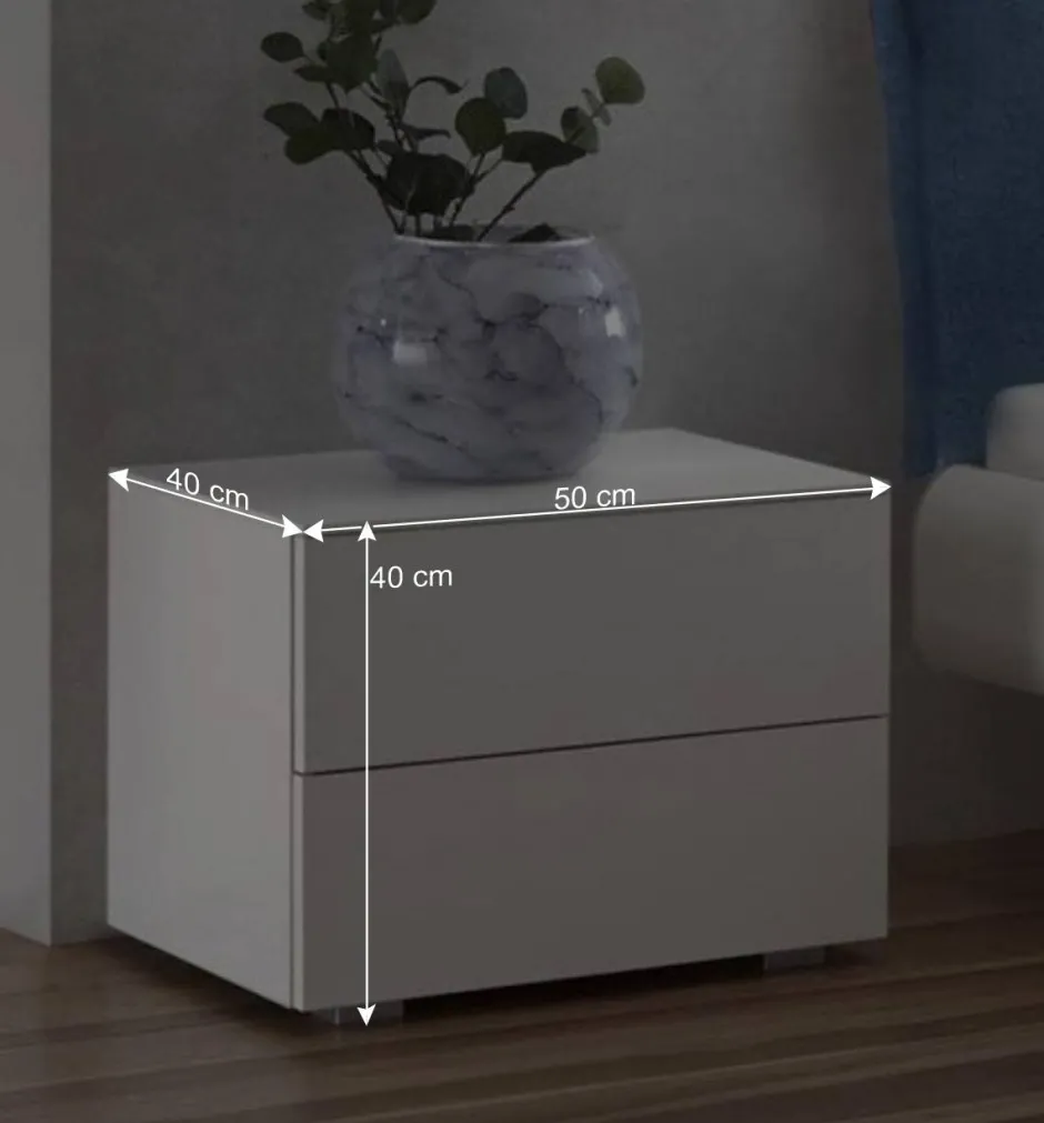 Wohnen Design Bettanlage in Weiß & Blau - Thony (dreiteilig)