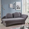 Wohnen Design Bettcouch in Grau - Maelas