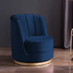 Design Cocktailsessel in Dunkelblau Samt - Sara^Wohnen Hot