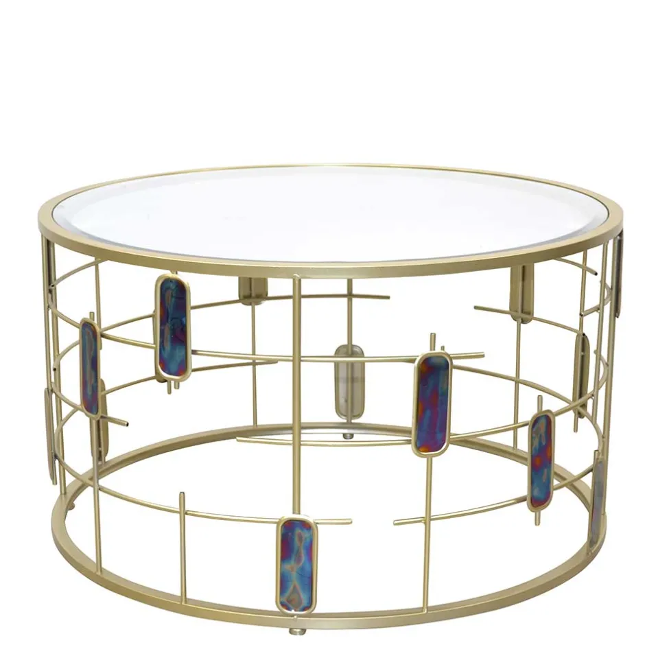 Design Couchtisch aus Spiegelglas & Metall Gold - Liss^Wohnen Outlet