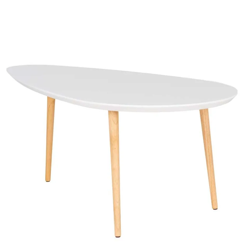 Wohnen Design Couchtisch in Weiß & Natur - Standos