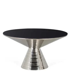 Wohnen Design Couchtisch mit schwarzer Glasplatte - Coralla