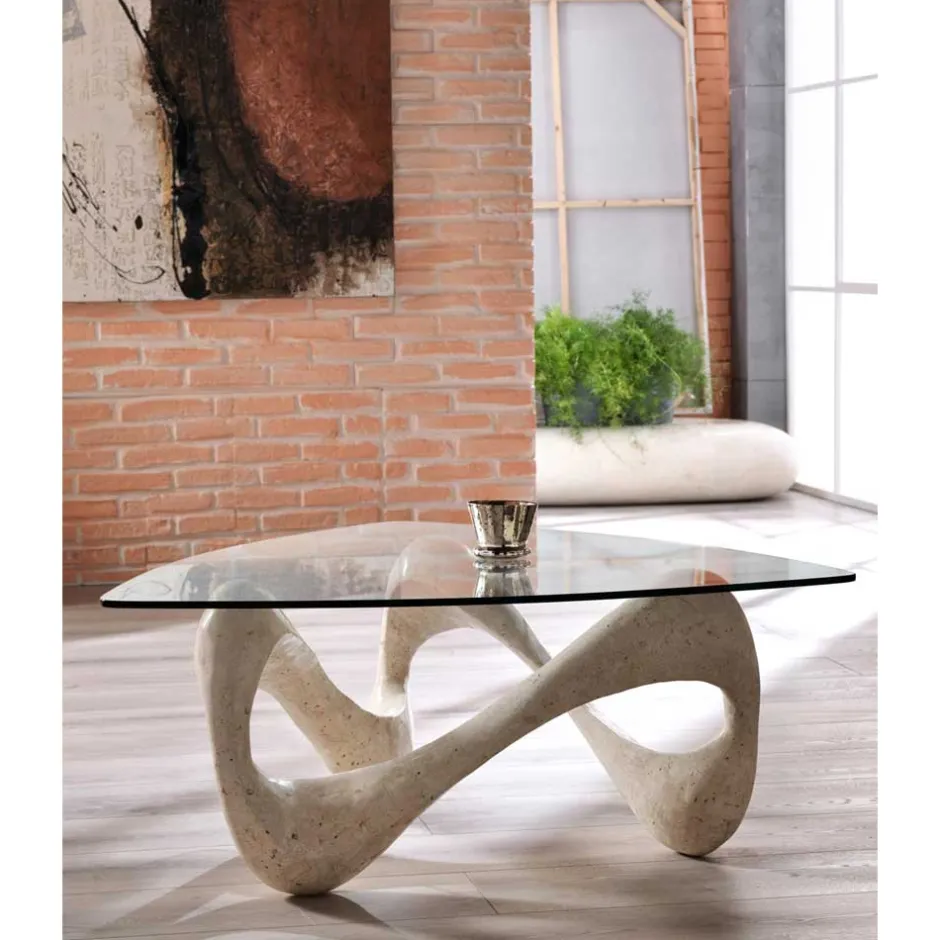 Design Couchtisch Orcia mit Glasplatte^Wohnen Discount