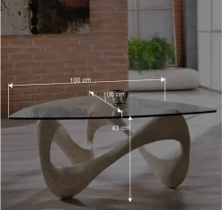 Design Couchtisch Orcia mit Glasplatte^Wohnen Discount