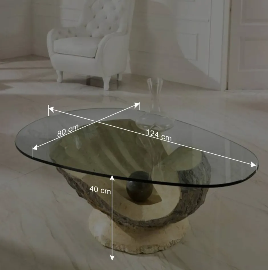 Design Couchtisch Ricana mit Glasplatte^Wohnen Sale