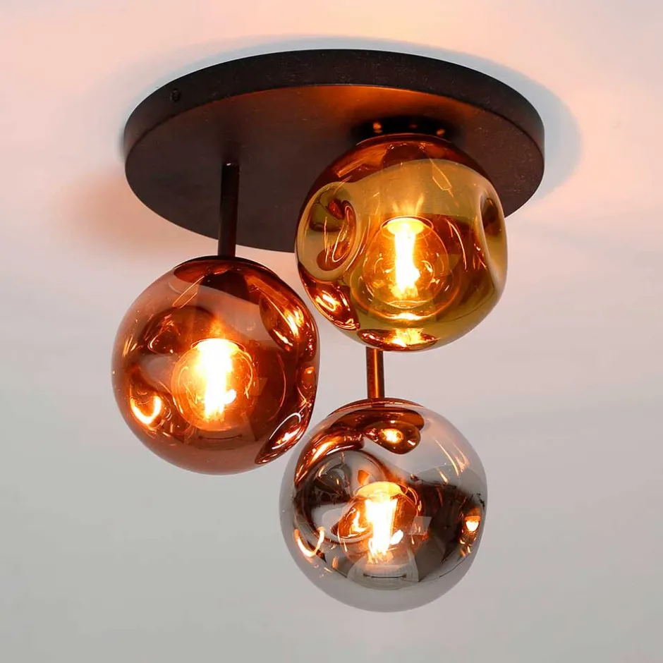 Design Deckenleuchte mit drei Glas Kugelschirmen - Bostina^Wohnen