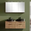 Wohnen Design Doppel-Waschtisch & Spiegelschrank - Crystoga (zweiteilig)