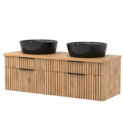 Wohnen Design Doppel-Waschtisch & Spiegelschrank - Crystoga (zweiteilig)