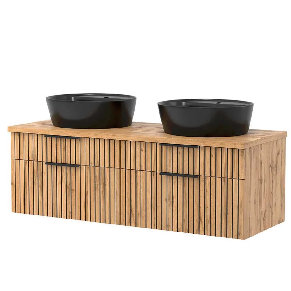 Wohnen Design Doppel-Waschtisch & Spiegelschrank - Crystoga (zweiteilig)