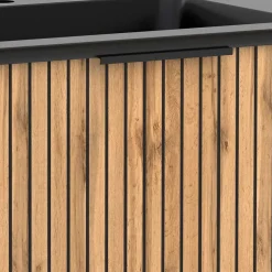 Wohnen Design Doppelwaschtisch mit Lichtspiegeln - Crystoga (dreiteilig)