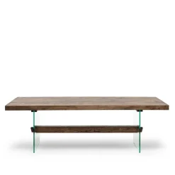 Wohnen Design Eiche Esstisch mit Glas Gestell - Ventida