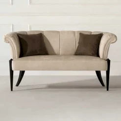 Wohnen Design Esstisch Sofa in Beige - Toina