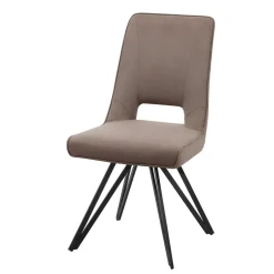 Wohnen Design Esszimmerstuhl in Taupe Microfaser - Aloha (2er Set)