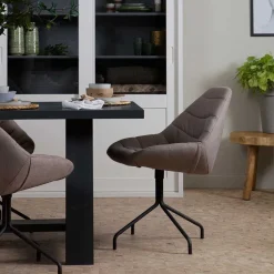 Wohnen Design Esszimmerstuhl in Taupe Lining gepolstert