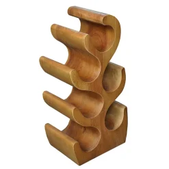 Design Flaschenregal aus Suar Massivholz - Teako^Wohnen Outlet