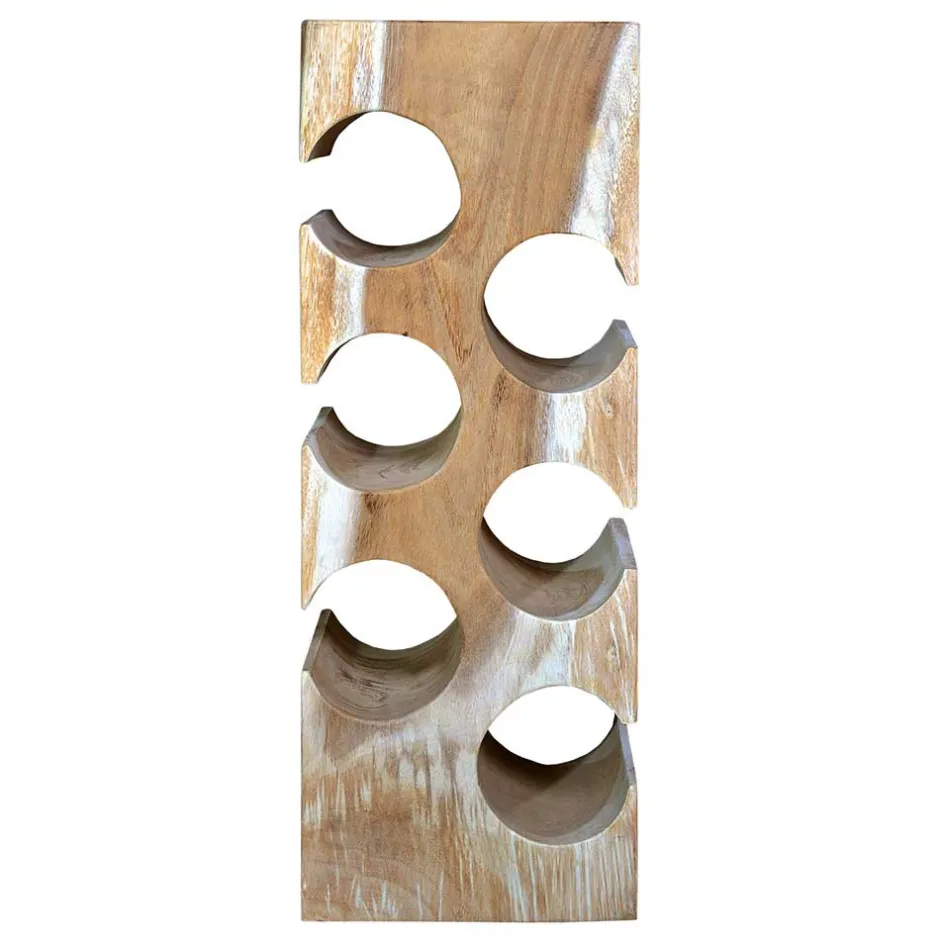 Design Flaschenregal aus Mangobaum Massivholz - Yucata^Wohnen Sale