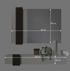 Design Flur Set in Weiß & Schwarz - Riguna (zweiteilig)^Wohnen Hot