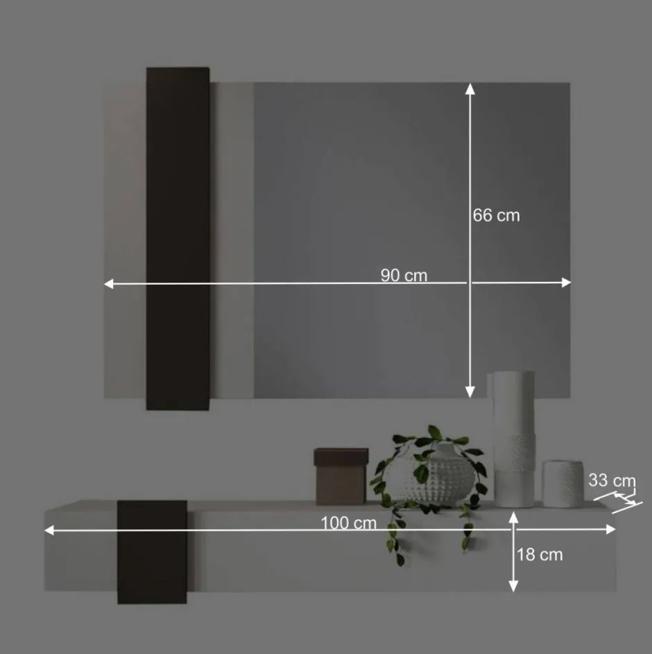 Design Flur Set in Weiß & Schwarz - Riguna (zweiteilig)^Wohnen Hot