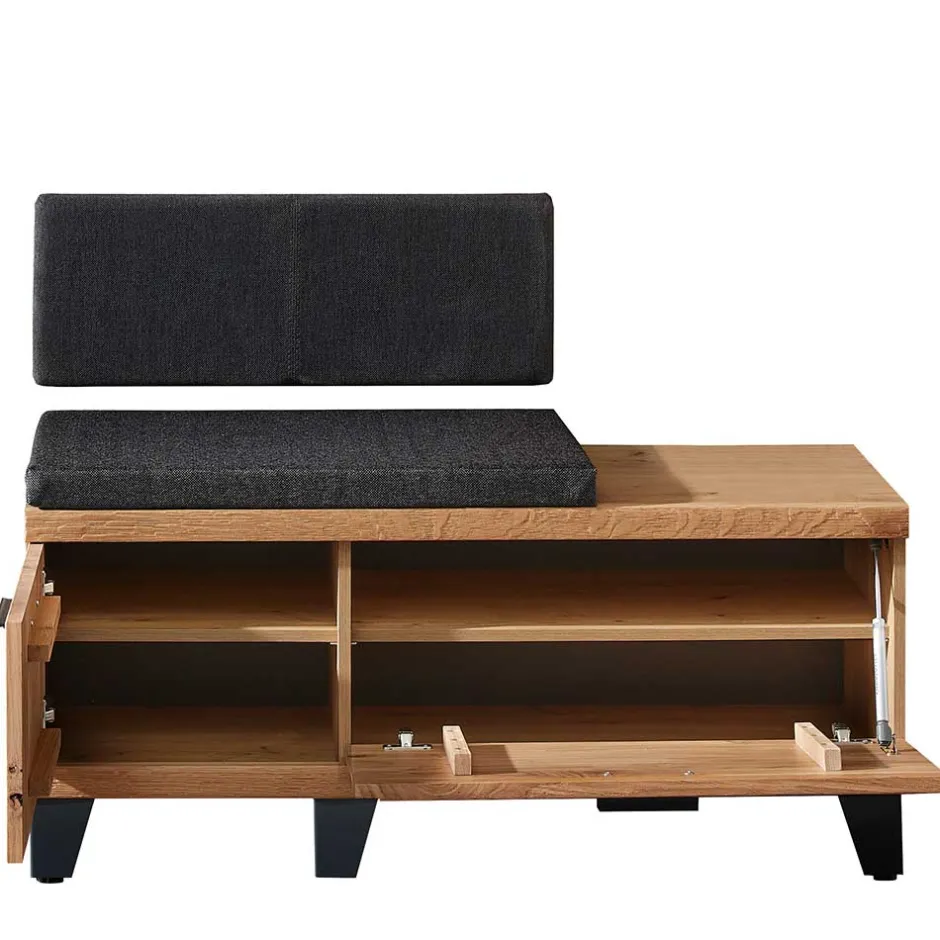 Design Flurbank aus Wildeiche in Natur & Grau - Elprisca^Wohnen Hot