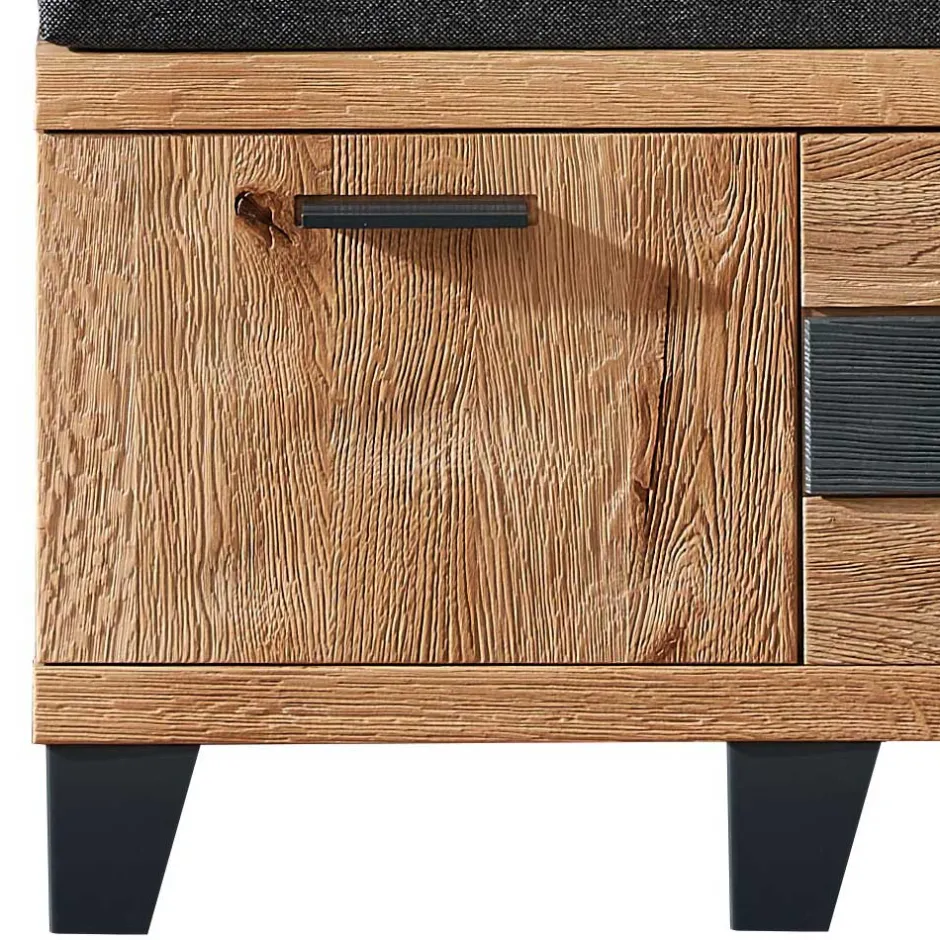 Design Flurbank aus Wildeiche in Natur & Grau - Elprisca^Wohnen Hot